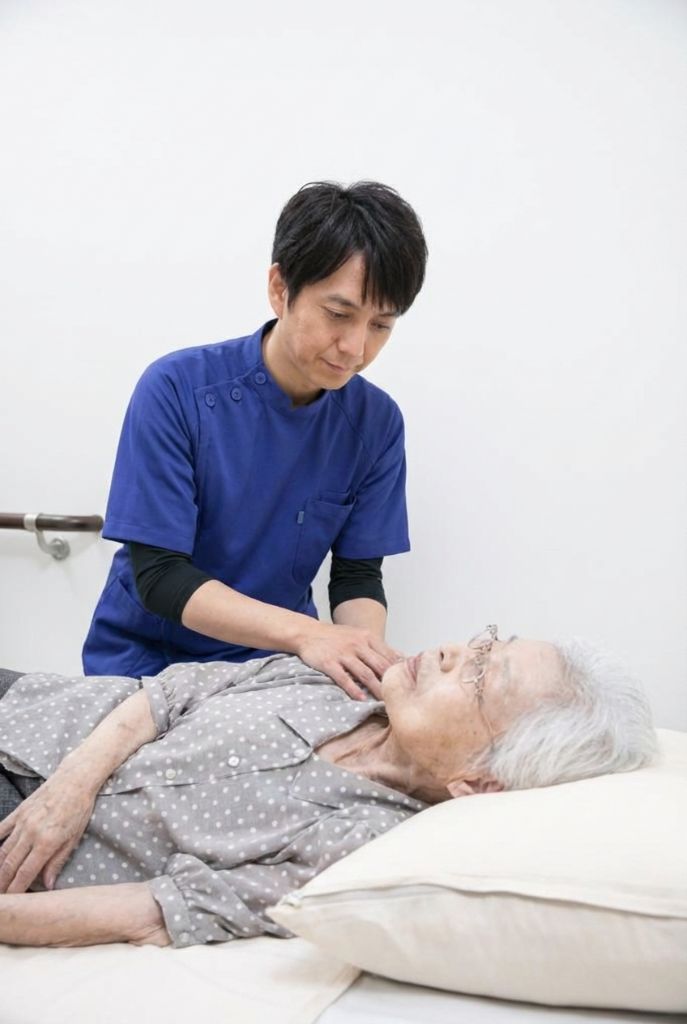 ベッドでのマッサージ施術
